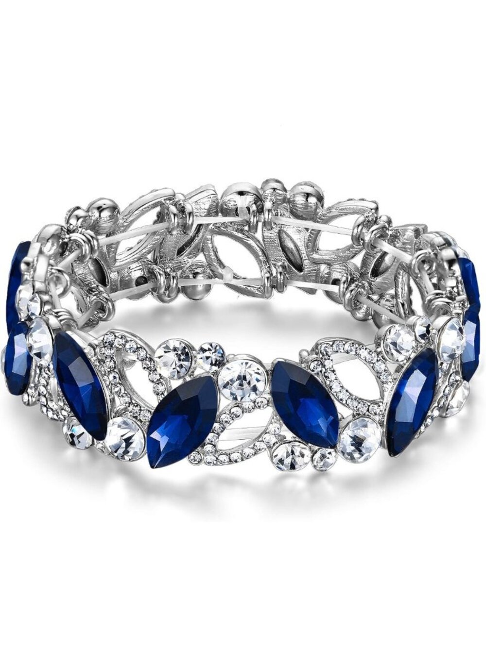 Elegant Rhinestone Crystal Stretch Bracelets for Women - Wedding & Bridal